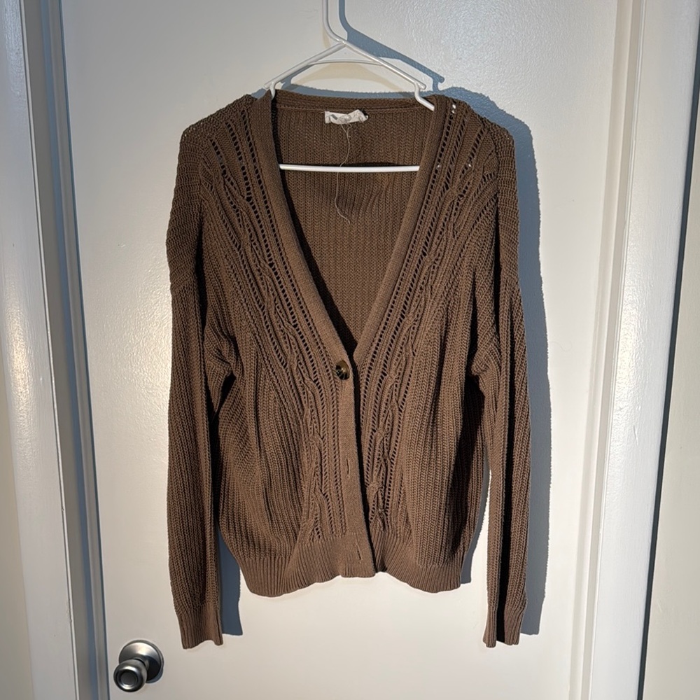 Brown Cable Knit Women's Sweater